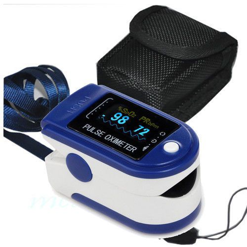 Blue oled fingertip pulse oximeter,spo2/pr 2-5 days arrived,usa,free case cms50d for sale