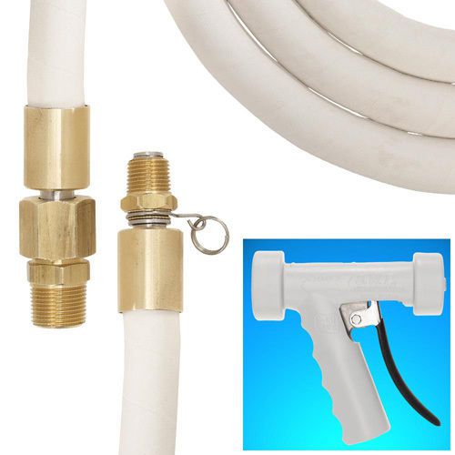 50&#039; hose station/washdown hose assembly (white) with bronze hose nozzle (white) for sale