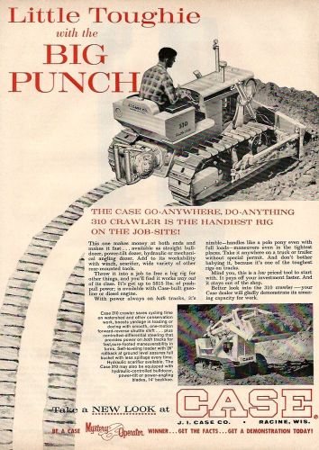 1962 Case Model 310 Crawler ad, &#034;Litte Toughie with Big Punch&#034;, 2 photos