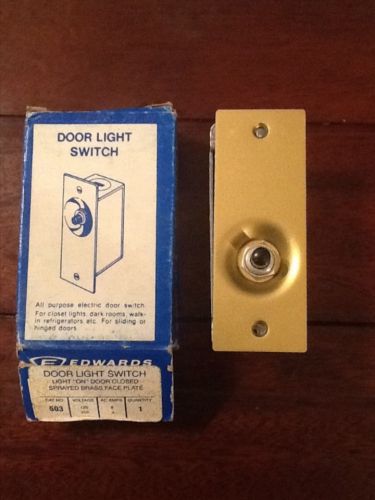 New Edwards 503 Door Light Switch with Sprayed Brass Faceplate Lot Of 2