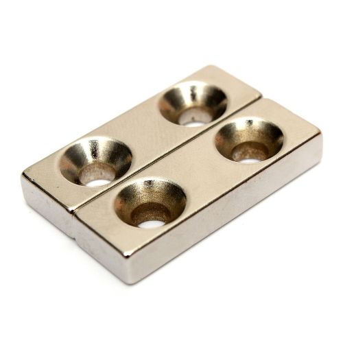 1pc neodymium strong block hole n35 rare earth magnet 2 countersunk 30x10x5mm for sale