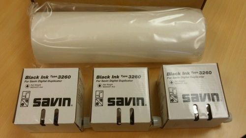 Savin Black Ink and Master Roll Type 3260 NO RESERVE