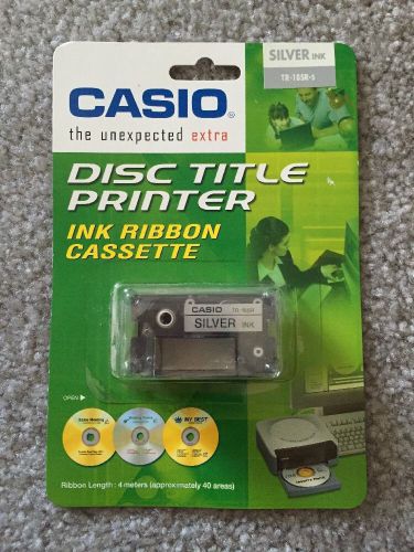 Casio Disc Title Printer Ink Ribbon Cassette (SILVER) TR-18SR-s BRAND NEW SEALED