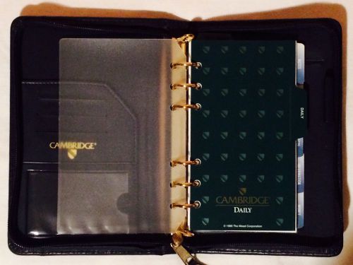 Cambridge day planner w/ zipper around &amp; pages refill telephone/address calendar for sale
