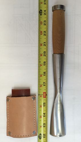 * Barr Gouge Chisel w Leather Scabbard Hand Fordged Timber Frame Tool