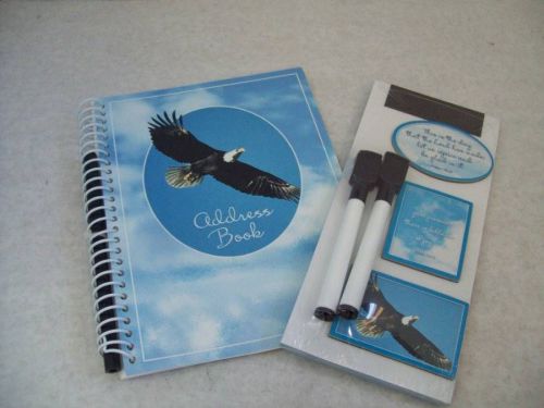 Eagle wipe-off address book set, magnets, notepad, markers for sale