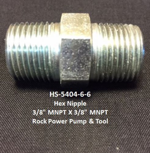 5404-6-6, Hydraulic Fitting, Hex Nipple, 3/8&#034; MNPT X 3/8&#034; MNPT