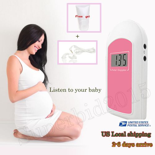 Us shipping fhr fetal doppler pregnancy baby heart rate babysound b lcd +1 gel for sale