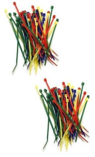 200 Pc 4&#034; Nylon Wire Zip Ties Cable Straps Colored