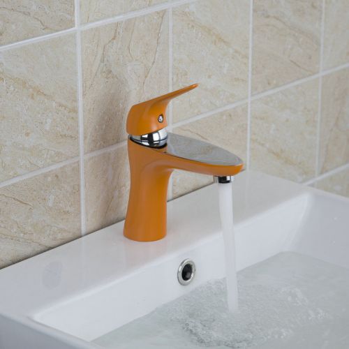 2015 Painted Orange Hot/Cold  Water Basin Bathroom Mixer Tap Faucet