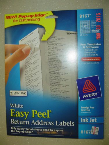 Avery Shipping Labels 8167 Ink Jet .5 x 1.75 White 1440 Of 2000 Pack Remaining