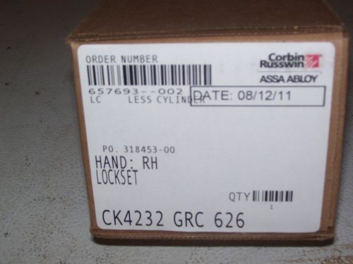 Corbin Russwin CK4232 GRC 626 Institution Knob Lock less cylinders