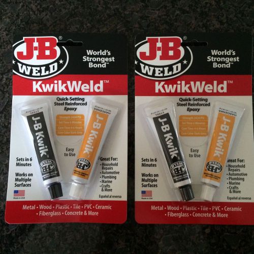 JB J-B Weld 8276 Kwik Weld 1oz. Tubes Adhesive Compound Lot Of 2 *FAST SHIP*