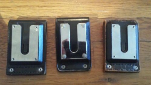 Motorola black leather radio holder belt clip