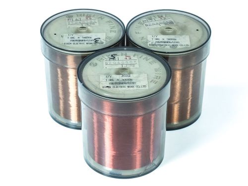 Riken Lot of 3 Electric Wire Co 50000 Meter Magnet Wire *AS-IS* Damaged (AWG 49)