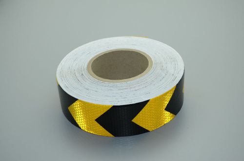 50mm yellow black arrows reflective safety warning conspicuity tape,3m/lot for sale