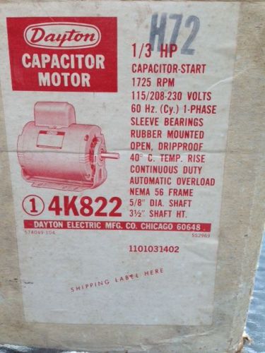 Dayton 1/3 hp capacitor motor - nema 56 frame for sale