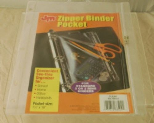 New JM Zipper Binder Pocket See-thru Organizer 68504
