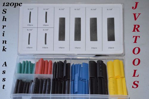 120 Pc Heat Shrink Wire Wrap Assortment Set Tubing Electrical Connection Cable
