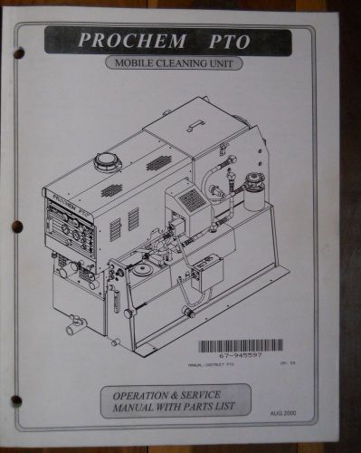 Prochem PTO Truckmount Carpet Cleaning Machine OPERATION &amp; SERVICE MANUAL