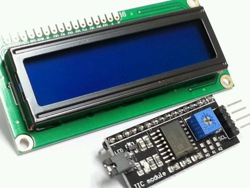 16x2 1602 Blue LCD Display with IIC I2C Backpack Arduino Ships Fast from USA