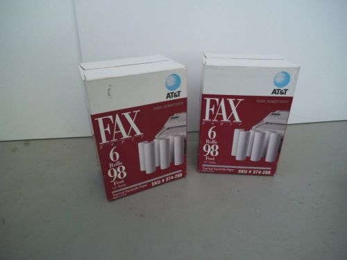 12 ROLLS AT&amp;T FAX Thermal Facsimile Paper 1/2&#034; core sealed rolls Box SKU#374-280