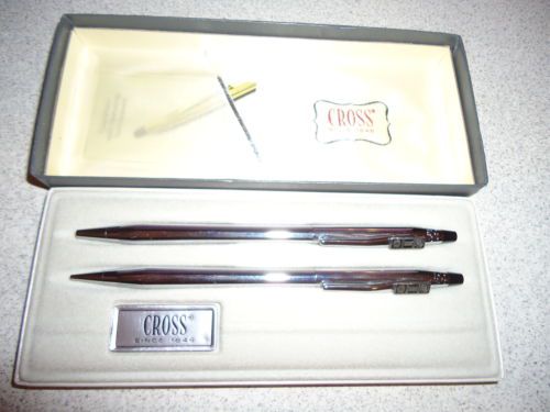 Cross 3501 Chrome Ball Point Pen/Pencil Buick Cadillac Oldsmobile Logos w/Box