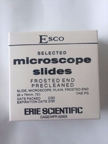 Esco Selected Microscope Slides Frosted End and Pre Cleaned 25 x 75 x 1 mm 72s