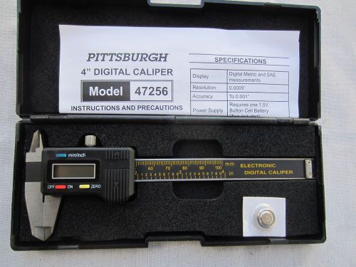 Caliper Digital Electronic 4 inch Metric &amp; SAE Pittsburgh 47256