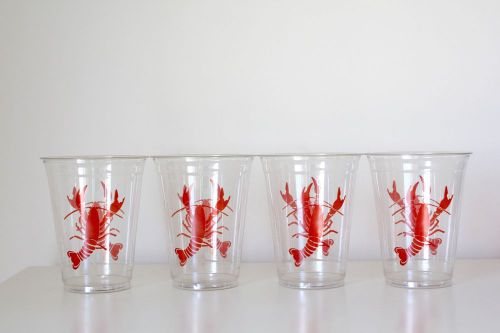4 DISPOSABLE PLASTIC LOBSTER CRAWFISH CUPS