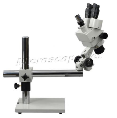Wide field pcb inspection trinocular stereo zoom microscope 7x-45x + boom stand for sale