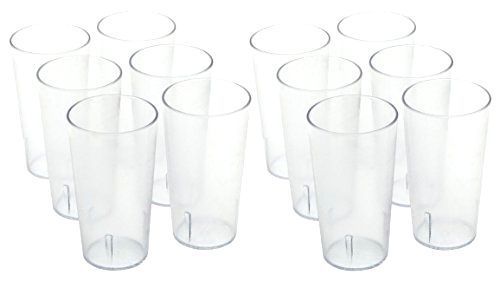NEW Winco - Clear Plastic Tumbler/Stackable Restaurant Beverage cup,12 Pk,16 oz.