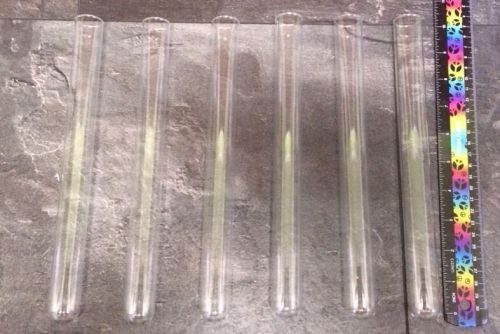 6 NEW Huge glass test tubes Borosilicate (Pyrex equiv) large 25x260mm 10 Inches!