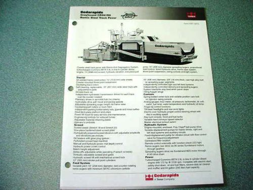 Cedarapids Grayhound CR561RX Remix Steel Track Paver Brochure