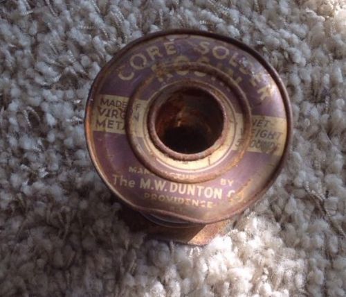 Vintage The M.W. Dunton Co. Core  Solder Rosin &amp; Spool 2 Pounds 6 Oz. U.S.A.