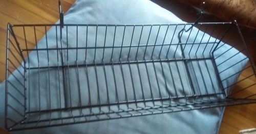 Gridwall Slatwall Wire Basket: Double Slopping black 24 L x 10 D x 5 H new