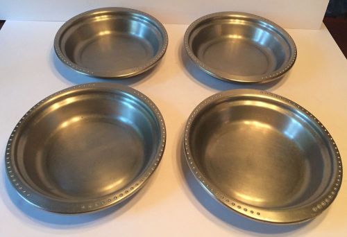 Bon chef stainless stell casserole food pans ~ lot of four ~ 12 inch diameter for sale