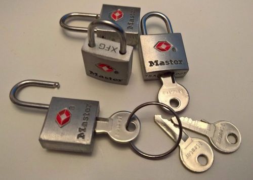 Master Lock 4683Q TSA-Approved Nickel Keyed Alike Luggage/Baggage Lock 4-Pack