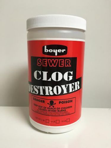Boyer Sewer Clog Destroyer 2 lbs. - Drain Cleaner Opener, Plumbing Pipe Lye