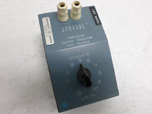 Sprague precision decade inductor type 850wa2 for sale