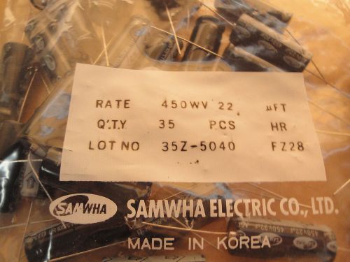 22 uf 450v axial lead 35 pieces tube audio capacitor amplifier, radio repair for sale