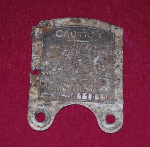 Original Maytag Model 92 Single Caution Plate Gas Engine Motor Wringer OF3.6