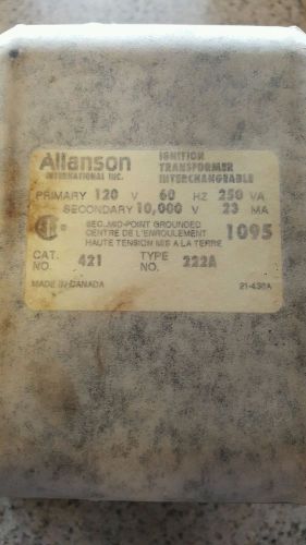 Allanson Cat. 421 Type 222 Ignition Transformer Interchangeable 120/60Hz. 250 V