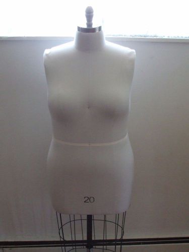 Female half body linen cover working dress form size 20 form only for sale