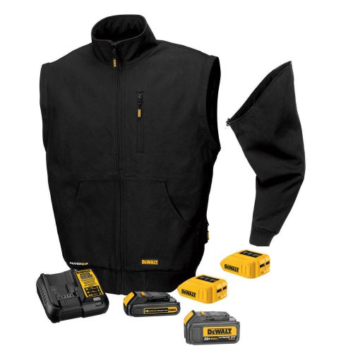 Dewalt dchj065 20v large removeable sleeves heated jacket, free dcb090, dcb200 for sale