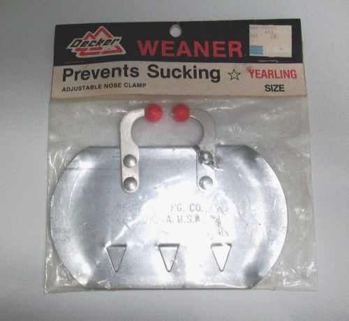 NOS Decker Adjustable Nose Clamp Weaner  Prevents Sucking Yearling Size