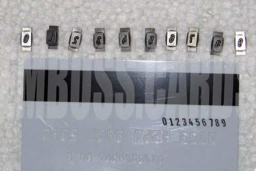Datacard 150i REAR INDENT DIE PUNCH KEY SET - 0 thru 9 - REVERSE ITALIC MC Font