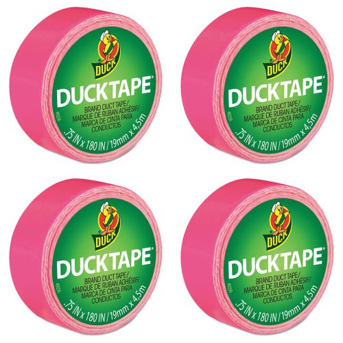Mini Duck Tape .75&#034; Wide 15 Feet Roll-Pink 4 Packs