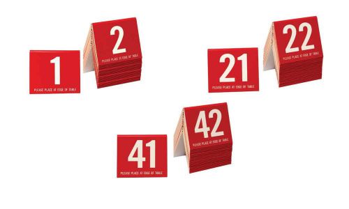 Plastic Table Numbers 1-60, Tent Style, Red w/white number, Free shipping