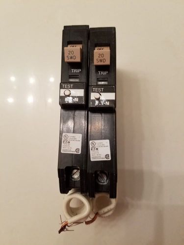 2- 20 amp Cutler hammer circuit breaker with ground fault protection CHFGFT120 .